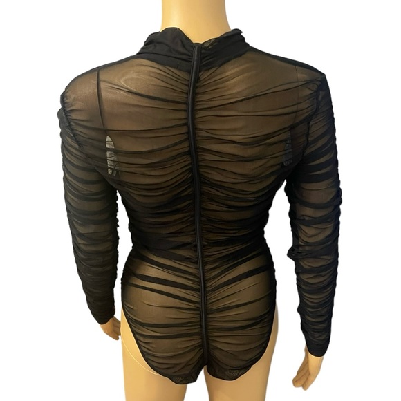 FASHION NOVA Mesh Bodysuit Black Long Sleeve Bodysuit - Picture 8 of 10